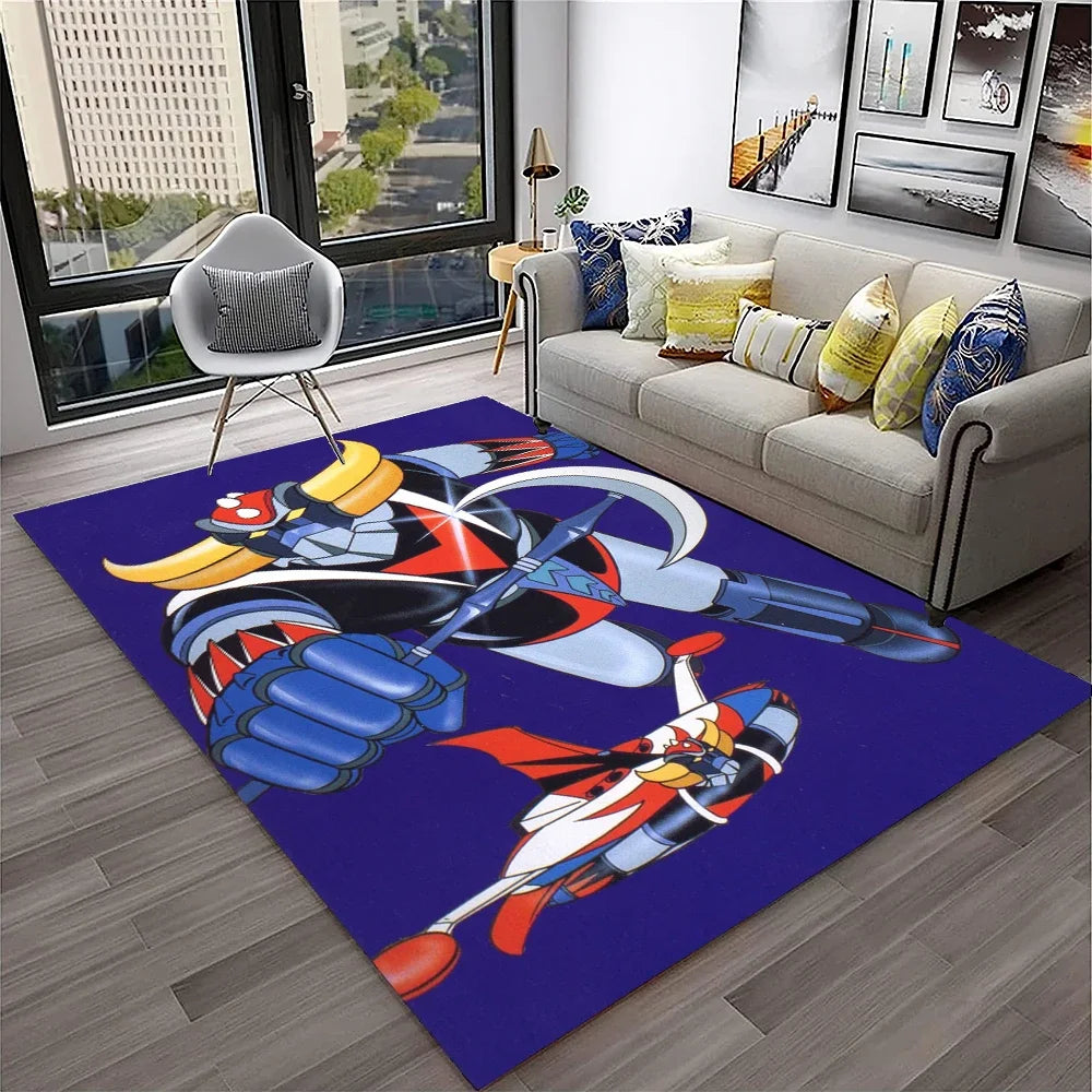 Navak Carpet 3D Cartoon UFO Robot Grendizer Anime Carpet Rug for Home Living Room Bedroom Sofa Doormat Decor,kids Area Rug Non-slip Floor Mat