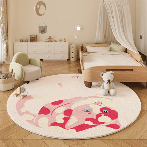 Navak Carpet  Cartoon Style Bedroom Decor Carpet Thickend Plush Children Floor Mat Fluffy Soft Round Rug Cute Patterns Carpets for Living Room