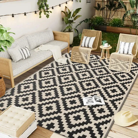 Navak Carpet UBN33HAPIHAPPY Indoor Outdoor Reversible Plastic Straw Patio Carpets Outdoor Rugs Waterproof Deck Backyard Family Picnic Bal9Hb^