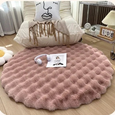 Navak Carpet Faux Rabbit Carpet For Bedroom Hairy Fluffy Mat Washable Area Rug Shaggy Soft Christmas Decoration Luxury Sofa Mat Cushion