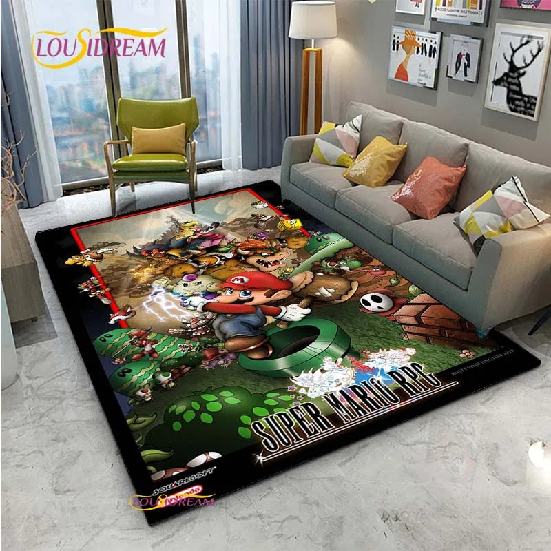 Navak Carpet Mario Cartoon Anime Carpet for Living Room Bedroom Cute Rugs Table Kitchen Door Kids Un-slip Floor Mats Alfombra Birthday gift