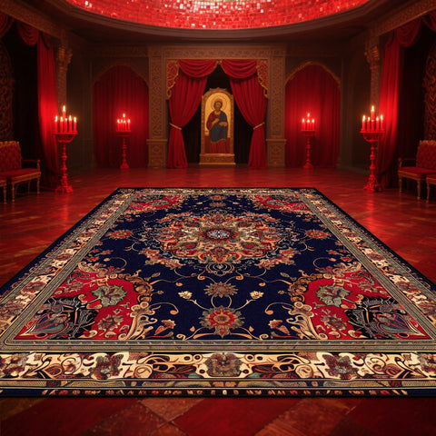 Navak Carpet Persian American Retro Carpet Large Area Living Room Decoration Home Ethnic Style Bedroom Rug Cloakroom Lounge Soft Mat Non-slip