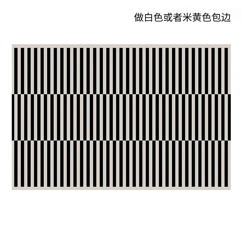 Navak Carpet Simple Black Stripe Living Room Decoration Carpet Ins Nordic Bedroom Bedside Plush Non-slip Mat Luxury Study Cloakroom Soft Rug