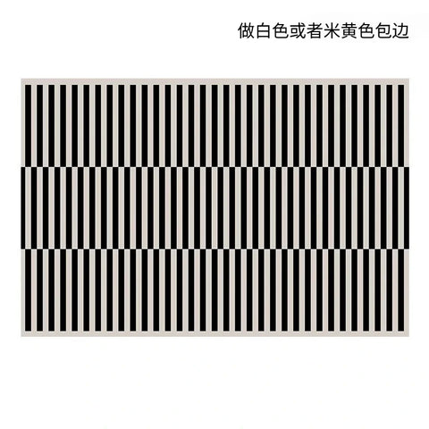 Navak Carpet Simple Black Stripe Living Room Decoration Carpet Ins Nordic Bedroom Bedside Plush Non-slip Mat Luxury Study Cloakroom Soft Rug