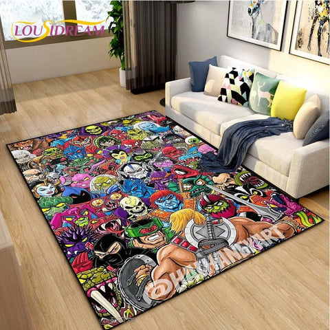 Navak Carpet He-man masters Cartoon Anime Carpet for Living Room Bedroom Yoga Area Rug Kitchen Un-slip Floor Mat decor Alfombra Birthday gift