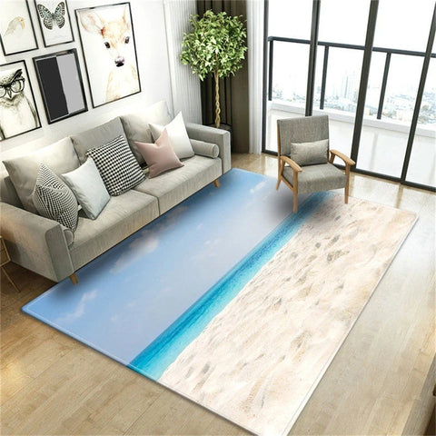Navak Carpet Beach Waves 3D Printed Carpets for Living Room Kids Room Rug Kitchen Mat Floor Carpets Modern Entrance Mat Home Bathroom Rugs