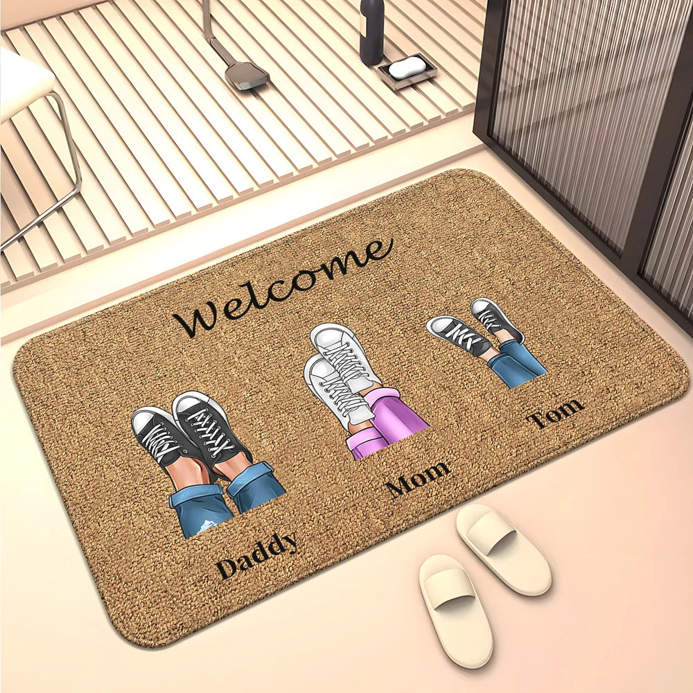 Navak Carpet Family Members Home Living Room  Sofa Door Mat Decoration Anti Slip Floor Mat Cute Rug  Door Mat Carpet  Area Rug  Kawaii Rug