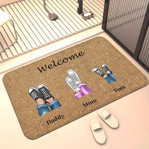 Navak Carpet Family Members Home Living Room  Sofa Door Mat Decoration Anti Slip Floor Mat Cute Rug  Door Mat Carpet  Area Rug  Kawaii Rug