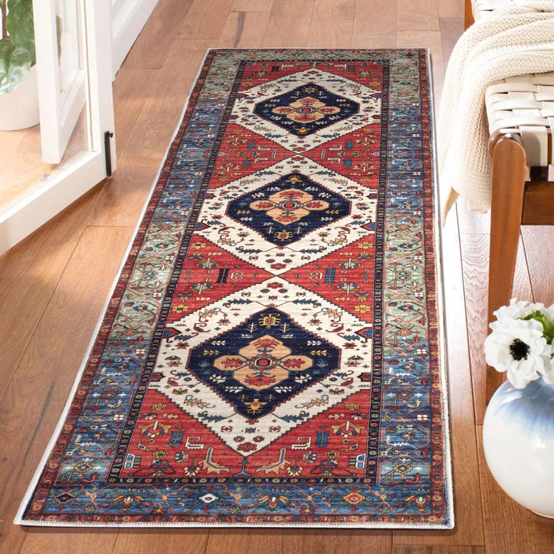 Navak Carpet Exclusive Picks Persian Style Cashmere Wash Back Rug Foldable Machine Washable Bedroom Rug Bedside Rug Hallway Aisle Rug Home Decor