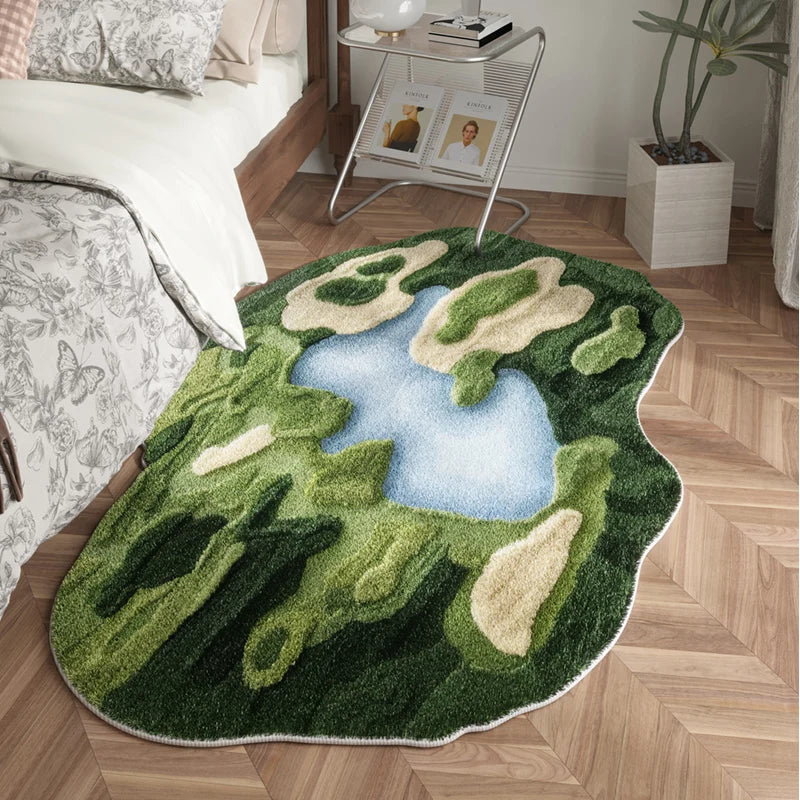 Navak Carpet Nordic Style Bedroom Decor Carpet Home Fluffy Soft Rug Irregular Shapes Carpets for Living Room Thickend Plush Bedside Floor Mat