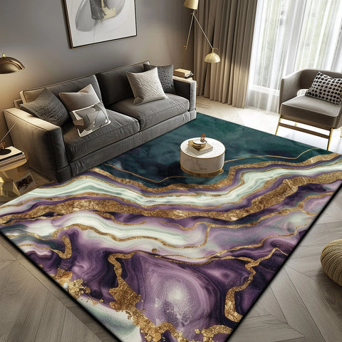 Navak Carpet Luxury Marble Large Area Rug Black Gold Abstract Carpet for Living Room Sofa Lounge Coffee Table Non-Slip Soft Floor Mat