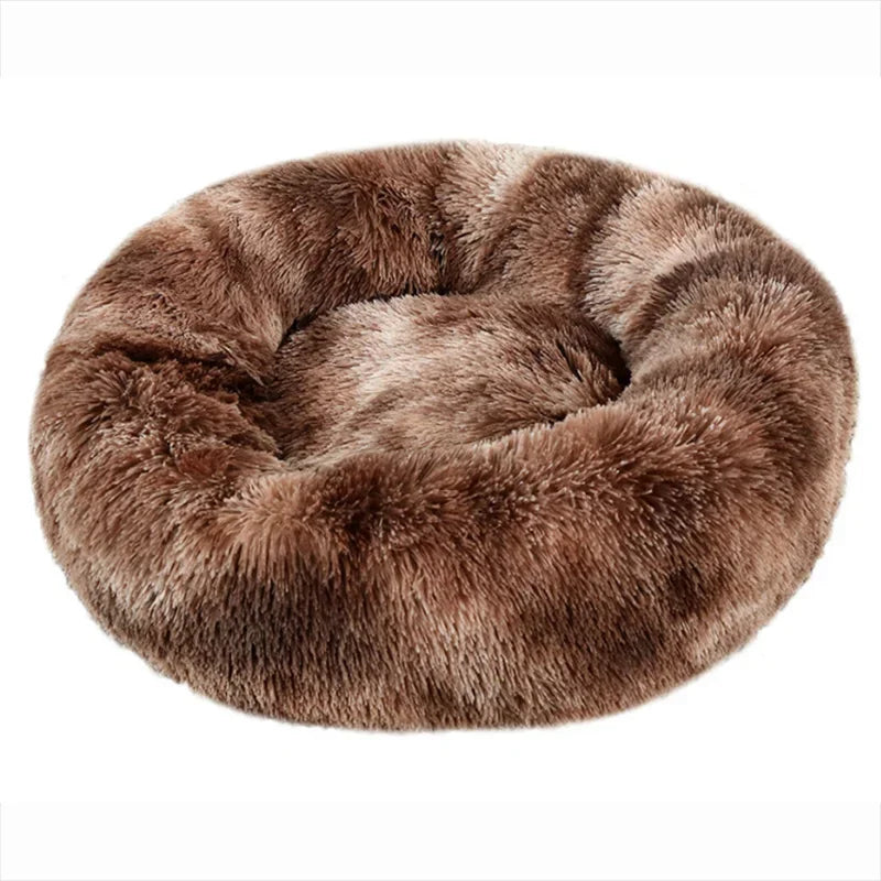 Navak Carpet  40-90cm Round Pet Bed for Large Dog Bed Super Soft Cat Bed Long Plush Dog House for Medium Dog House Winter Warm Sleeping