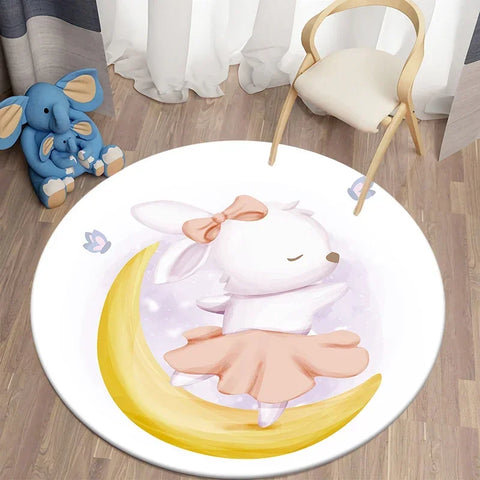 Navak Carpet Cartoon Cute Bear Round Carpet for Living Room Rugs Bath Mat for Children Room Mats Bedroom Carpets Baby Kids Room Home Decor
