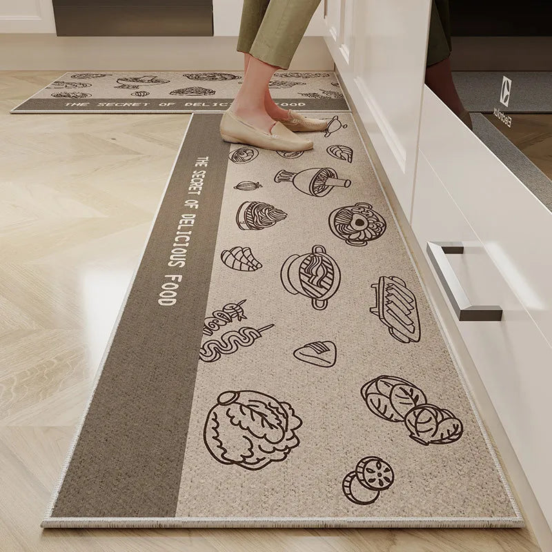 Navak Carpet Exclusive Picks 1/2PC Cartoon Easy To Manage Kitchen Floor Mat Home Long Crystal Velvet Carpet Dirt Resistant and Non-Slip Floor Mat