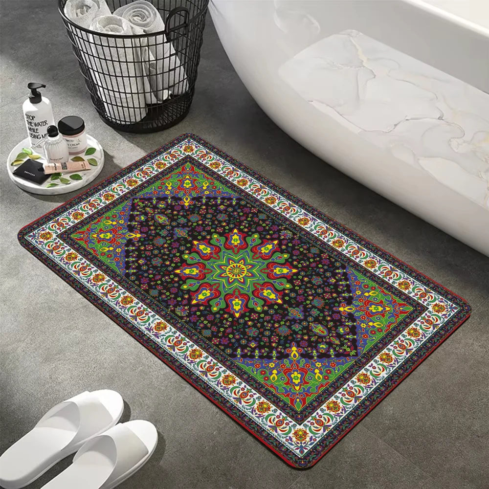 Navak Carpet Turkey Persian Bohemian Room Mats Anti-slip Absorb Water Long Strip Cushion Bedroon Mat Welcome Doormat