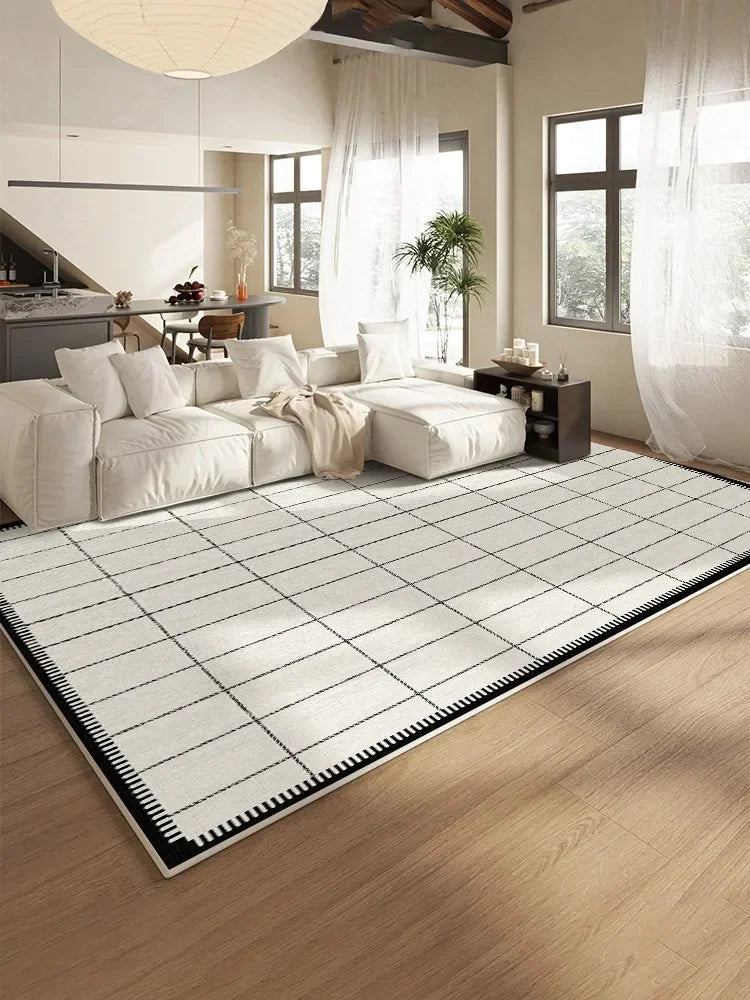 Navak Carpet Modern Beige Living Room Carpet Cream Abstract Decorative Rug Luxury Large Size Cloakroom Carpet Non-Slip Easy Care Bedroom Rugs