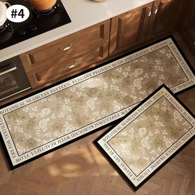 Navak Carpet Exclusive Picks American Light Luxury Water-absorbent Non-slip Dirt-resistant Foot Mat Vintage Crystal Velvet Kitchen Doorway Carpet