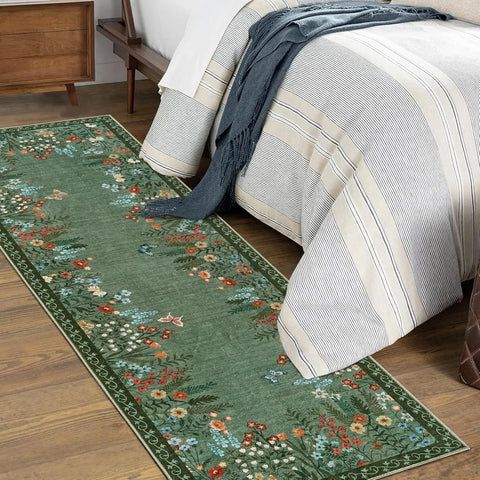 Navak Carpet Boho Washable Rugs for Entryway Floral Area Rug for Bedroom, Non Slip ,Soft Indoor Carpet forLiving Room Kitchen Laundry Foyer