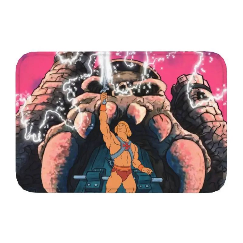 Navak Carpet Trap Door Masters of The Universe Doormat Anti-Slip Bath Kitchen Mat He Man Welcome Garage Door Floor Entrance Carpet Rug