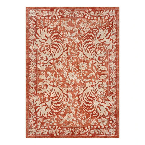 Navak Carpet Living Room Carpet Non-slip Soft Machine Washable Floor Mat Retro Black Tiger Easy To Fold Rug Bedroom Large Size Decorative Mat
