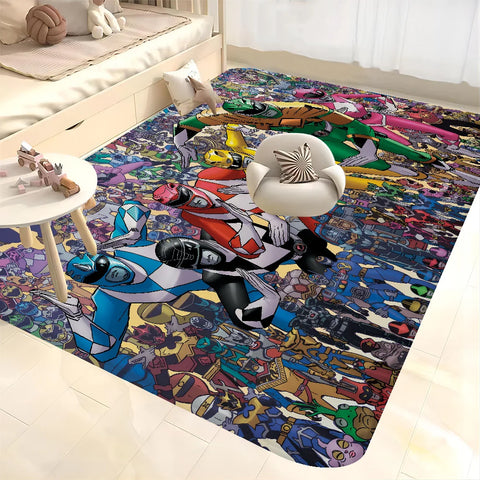 Navak Carpet Mighty Morphin Power Rangers Floor Bathroom Mat Kids Room Bedroom Decoration Balcony Anti-Slip Doormat Living Room Welcome Rug