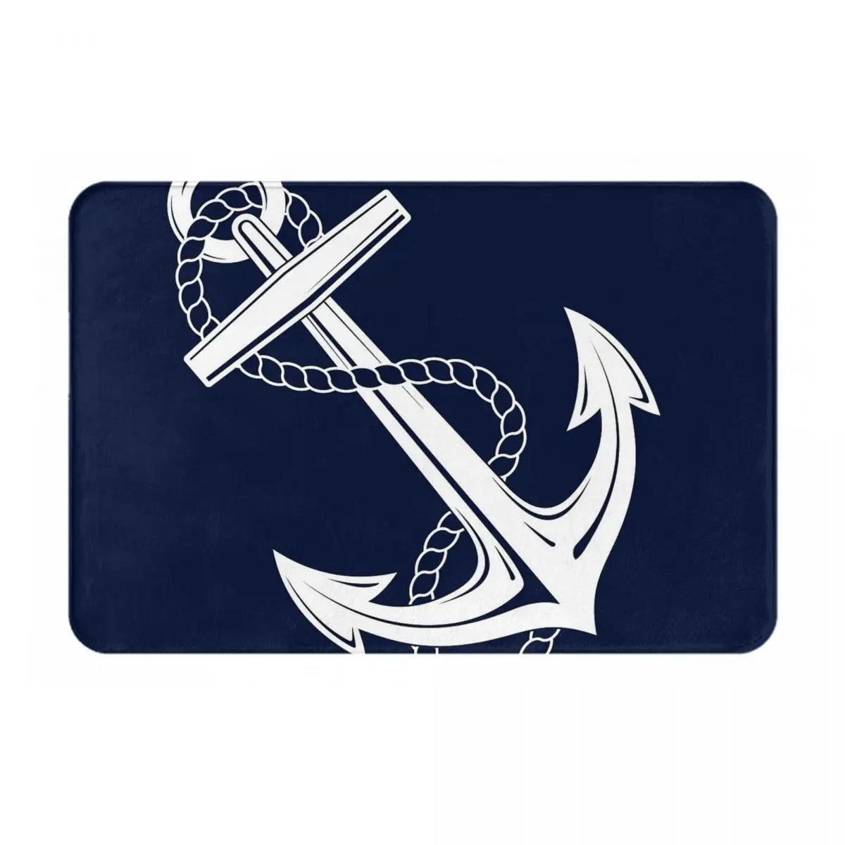 Navak Carpet Anchor Nautical White & Navy Anti-slip Doormat Floor Mat Cushion Carpet Rug for Kitchen Entrance Home Bathroom Living room Mats