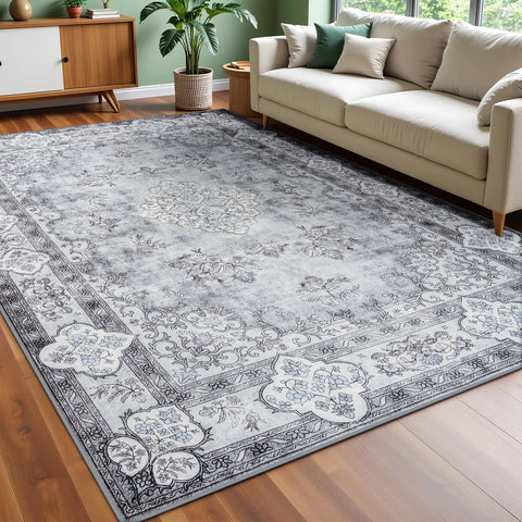 Navak Carpet Area Rugs for Living Room Elegant Floral Traditional Faux Wool Area Rug