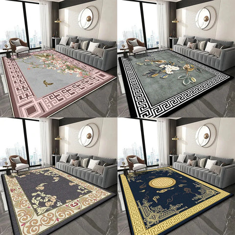 Navak Carpet Chinese Classical Rug for Easy-Clean Living Room Coffee Table and Bedroom Cloakroom Non-Slip Decor