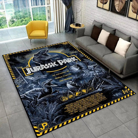 Navak Carpet 3D J-Jurassic Park Dinosaur Carpet Large Area Rug Bedroom Kids’ Playroom Floor Mat Non-Slip Living Room Decor Fun Sofa Accent