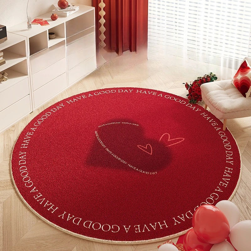 Navak Carpet Heart Shape Rugs for Bedroom Fluffy Soft Bedside Floor Mat Thick Plush Living Room Decoration Red Carpet Washable Cloakroom Rug