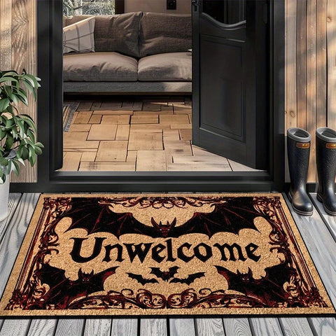 Navak Carpet Exclusive Picks Halloween Carpet Bat Unwelcome Personality Carpet Door Mat Non-Slip Floor Mat Dark Series Outdoor Carpet Home Decoration