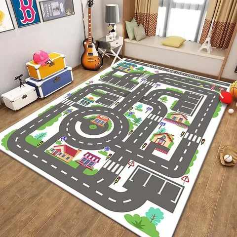 Navak Carpet Car Park Children Crawling Carpets for Living Room Decoration Kids Bedroom Home Decor Sofa Carpet Non Slip Area Rug Floor Mat