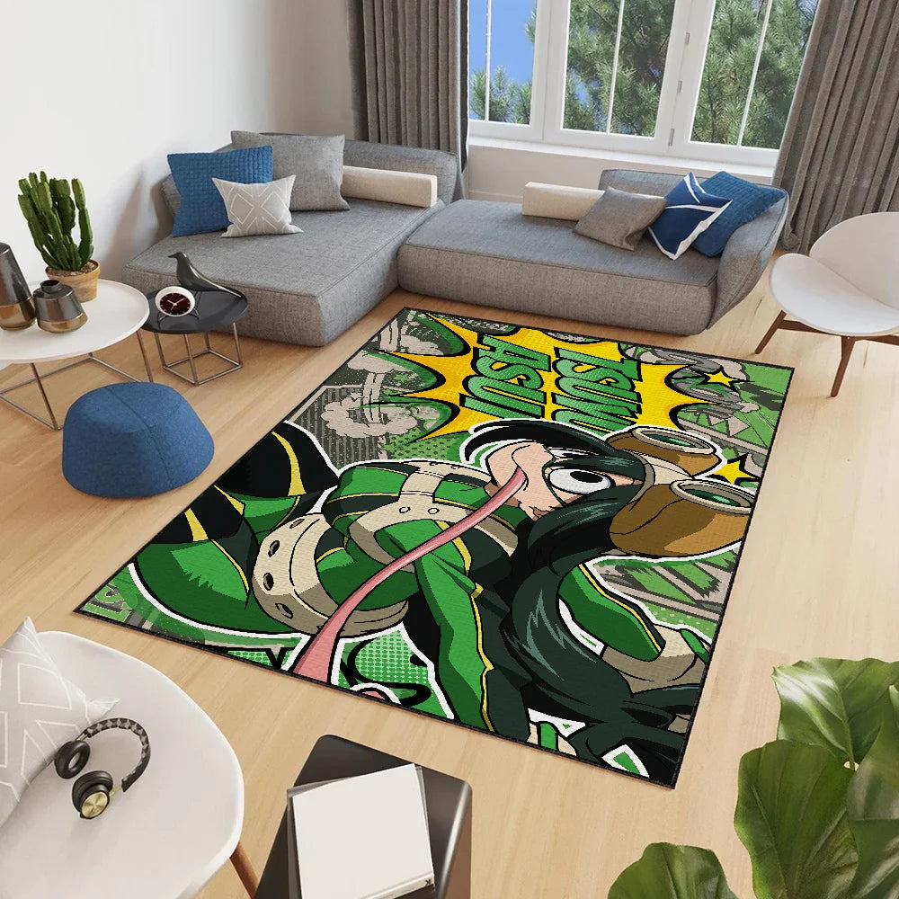 Navak Carpet anime My h-Hero Academia Tsuyu Asui small carpet Rug Home Decor Bedroom hogar Mat Hallway Balcony Entrance Doormat Decoration