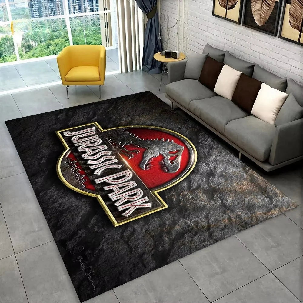 Navak Carpet 3D J-Jurassic Park Dinosaur Carpet Large Area Rug Bedroom Kids’ Playroom Floor Mat Non-Slip Living Room Decor Fun Sofa Accent