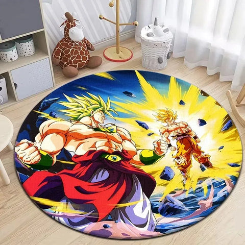 Navak Carpet Daily Picks Dragon-Ball Anime Round Carpet Non-Slip Floor Mat for Living Room Bedroom Circle Rugs Machine Washable Round Carpet Decor