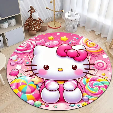Navak Carpet Daily Picks Sanrio Hello Kitty Carpet Living Room Children's Crawling Mat Round Rug Living Room Area Rug Games Washroom Floor Mat