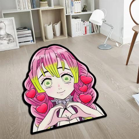 Navak Carpet Area Rug Anime Demon Slayer Nezuko Kokushibou Tanjirou Kanroji Kochou Gokudera Makoto Creative Printed Carpet for Home Decor