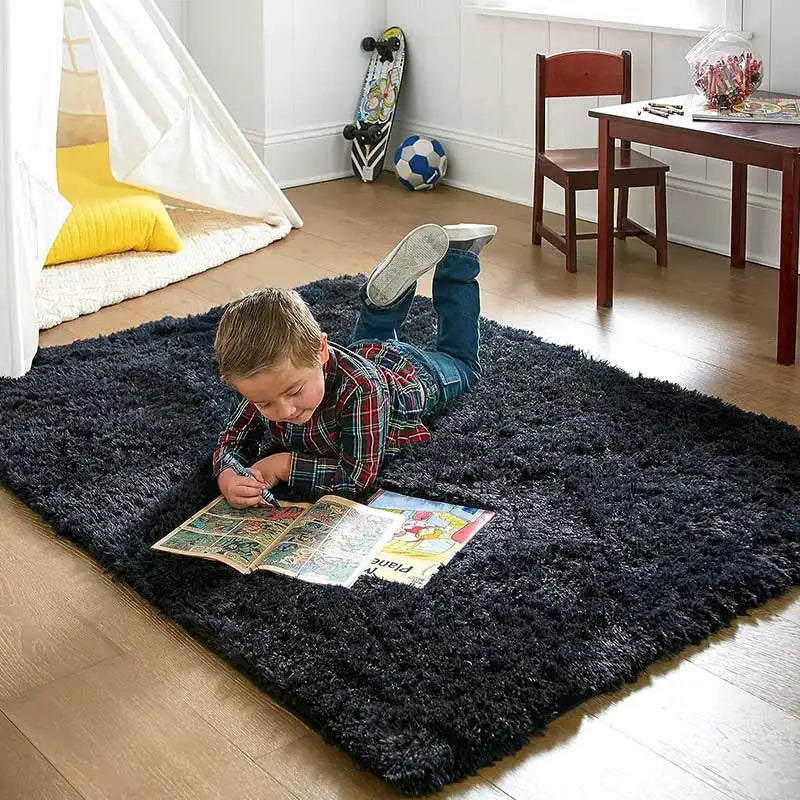Navak Carpet Gray Carpet for Living Room Plush Rug Bed Room Floor Fluffy Mats Anti-slip Home Decor Rugs Soft Velvet Carpets Kids Room Blanket