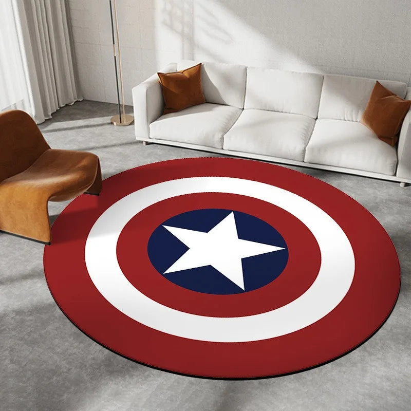 Navak Carpet Daily Picks Disney Captain America Circular Mat Living Room Sofa Carpet Tea Table Bedroom Bedside Enter Door Rug Fashion Home Dcor