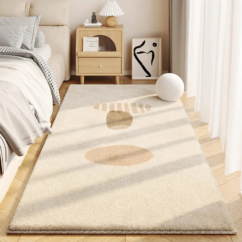 Navak Carpet Exclusive Picks Simple Cream Style Faux Cashmere Living Room Fluffy Rugs Home Decor Bedroom Cloakroom Bedside Non-Slip Rugs