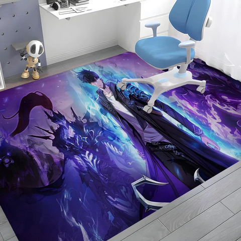 Navak Carpet Anime Solo L-leveling Gaming Entrance Door Mat Washable Non-Slip Living Room Sofa Chairs Area Mat Kitchen Welcome Doormat