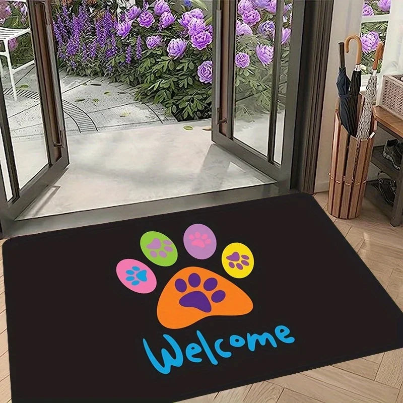 Navak Carpet Cat Paw Print Doormat Kitchen Rug Absorbent Floor Mat For Household Decorative Welcome Entrance Door Mats Washable Home Carpets