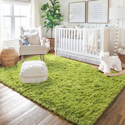 Navak Carpet Shag Living Room Silk Wool Carpet Home Bedroom Bed Full Floor Mat Nordic Sofa Non-Slip Mat Simple Wind Plush Cushion