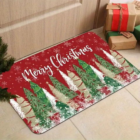 Navak Carpet Exclusive Picks Christmas Decorative Rug, Durable and Non-Slip Christmas Tree Bathroom Door Mat, Entrance Door Mat, Home Decor