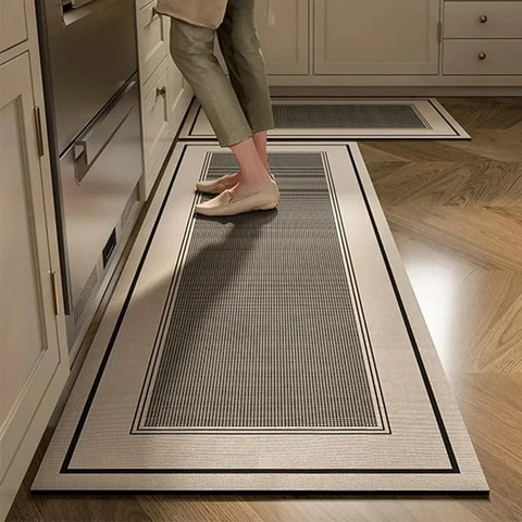 Navak Carpet Rug for Kitchen Waterproof Floor Mat Long Carpet Pvc Leather Non-slip Oil-proof Foot Mats Minimalist Home Decoration Rugs