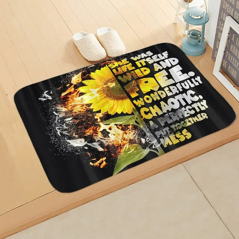 Navak Carpet Sunflower Entrance Welcome Door Mat Flowers Bedroom Bedside Decor Carpet Non-slip Bathroom Kitchen Foot Rugs for Indoor Home