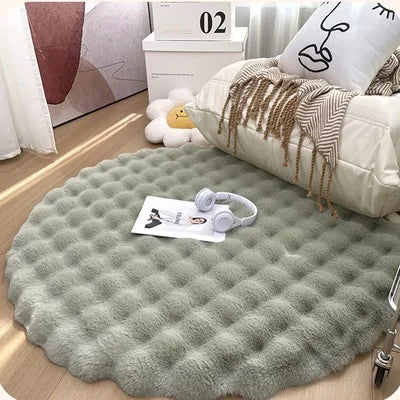 Navak Carpet Faux Rabbit Carpet For Bedroom Hairy Fluffy Mat Washable Area Rug Shaggy Soft Christmas Decoration Luxury Sofa Mat Cushion