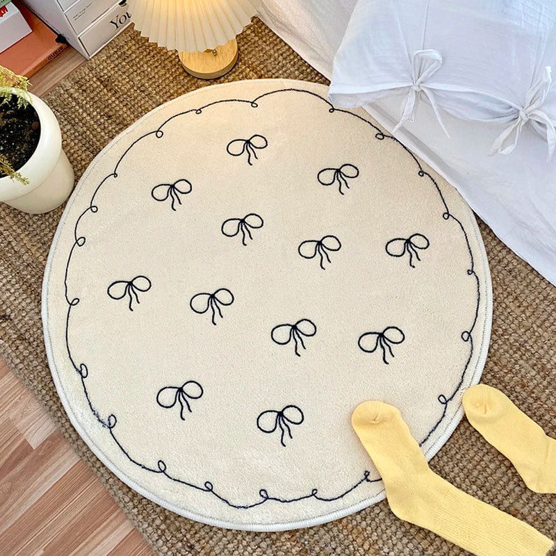 Navak Carpet Exclusive Picks Cute Wind Carpet Children's Room Round Floor Cushion Checkroom Dressing Foot Cushion Bedroom Bedside Round Rug Home Decor