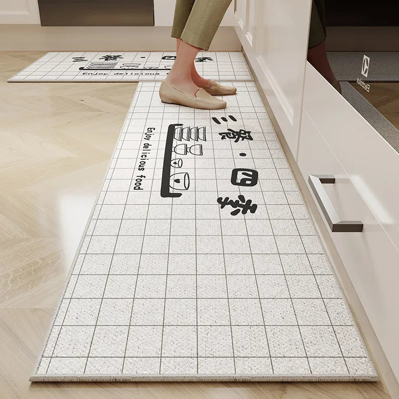 Navak Carpet Exclusive Picks 1/2PC Cartoon Easy To Manage Kitchen Floor Mat Home Long Crystal Velvet Carpet Dirt Resistant and Non-Slip Floor Mat