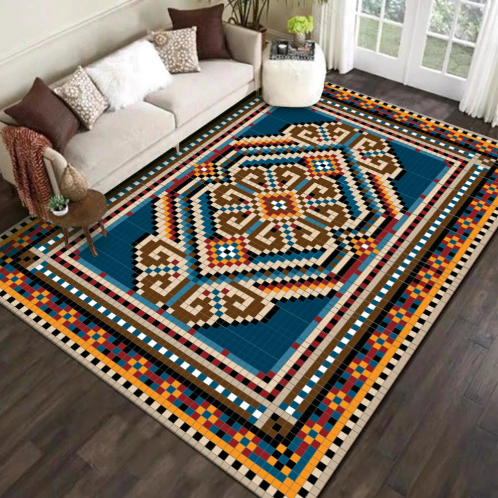 Navak Carpet Retro Persian-Turkish Carpet for Living Room Decor Sofa Rug Bedroom Bedside Soft Rug Kitchen Coffee Table Floor Mat Hallway Rug